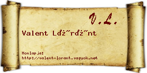 Valent Lóránt névjegykártya