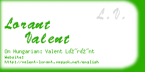 lorant valent business card